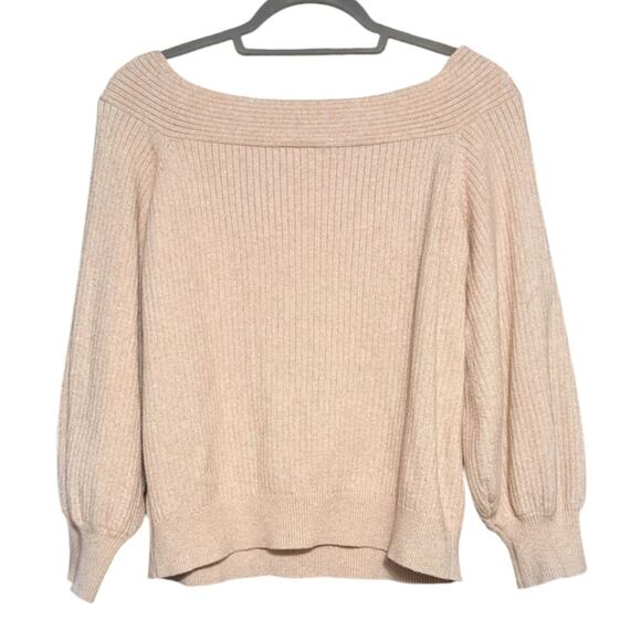 Moth By Anthropologie Blush Pink Off Shoulder Sweater Size Large - Picture 2 of 7